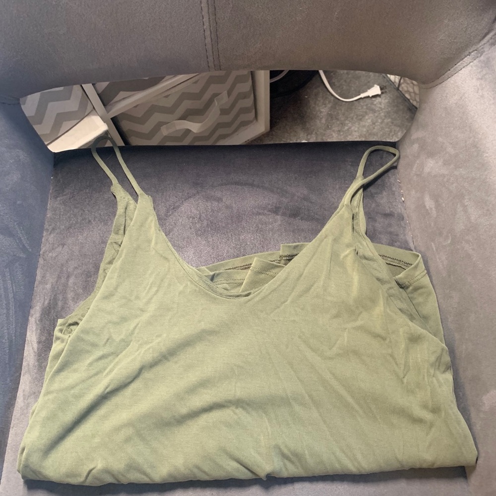 Green top with cami strap